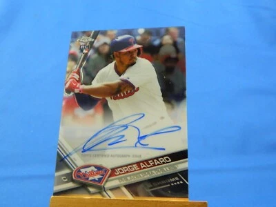 Jorge Alfaro Topps Chrome 2017 RC Rookie Autograph Auto - Image 1 of 2