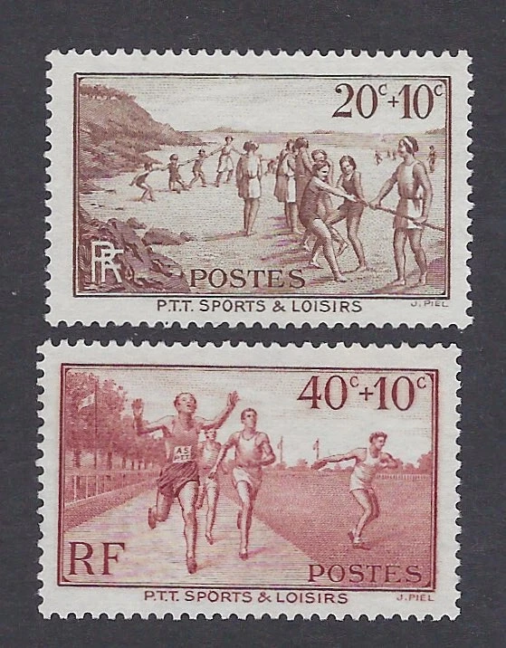 FRANCE  "Sports 20&40c+10c"  SC#B60-61 MNG CV$+   (FR423)* - Image 1 of 1