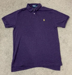 Polo by Ralph Lauren Polo Shirt Mens Sz Medium Purple Yellow Small Pony Preppy - Picture 1 of 17