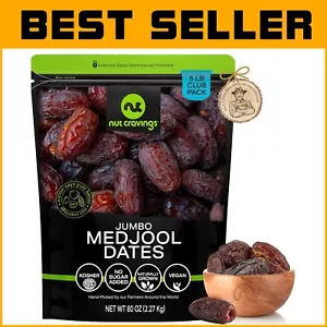 Freshly Packed Jumbo Medjool Dates in Resealable 80oz Bag - Guilt-Free Sweetness - Picture 1 of 10