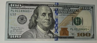 Star Note $100 Bill United States Federal Reserve Currency Series 2017 A - Image 1 of 3