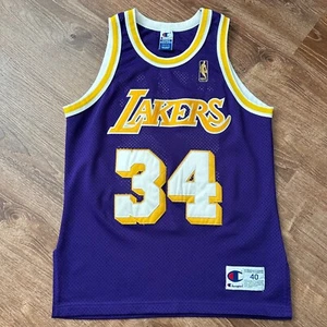 Authentic Shaquille O’Neal Los Angeles Lakers Jersey 40 M Champion 1996-97 Gold - Picture 1 of 8