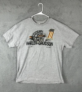 Harley Davidson 2016 Legendary Racer Double Side T-Shirt Men's Gray Size XL - Picture 1 of 5