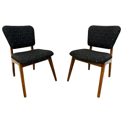 Juego de 2 sillas laterales modernas de nogal estilo Adrian Pearsall de mediados de siglo - Foto 1 de 4