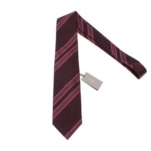 Tom Ford NWT Neck Tie in Brown/Navy/Pink Stripes 100% Silk Made in Italy