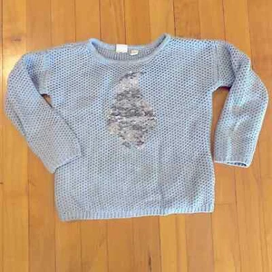 Gap girls penguin sequin sweater Size 6-7 - Picture 1 of 6