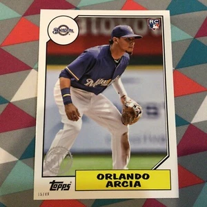 ORLANDO ARCIA #30 Brewers RC 15/49 made 2017 Topps 1987 30° Anniversario 5x7 - Foto 1 di 2