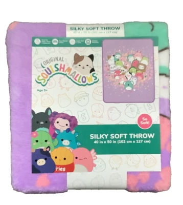 Manta Squishmallow Falling Hearts Niñas Talla 3 en adelante Sedosa Suave Tiro 40x50 Nueva con Etiquetas Foto 1 de 2