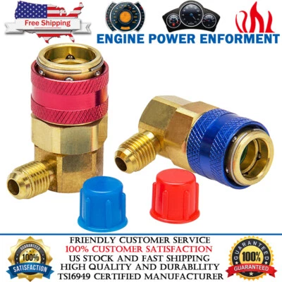 Quick Coupler AC Adapter Fittings Quick Connector High/Low A/C Freon Refrigerant - Image 1 of 4