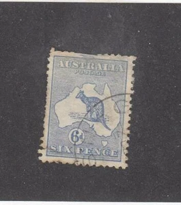 AUSTRALIA (MK4888) # 8 VF-USED EDGE THIN 6d KANGAROO & MAP /ULTRA CAT VALUE $30 - Picture 1 of 1