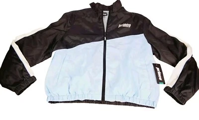 Prince Approach Jacket Women's Large Black Baby Blue New Tags Full-Zip Pockets - Image 1 of 4