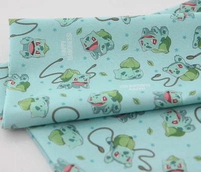 Pocket Monster Pokemon Bulbasaur Pikachu Fabric made in Korea by the Half Yard - Image 1 of 4