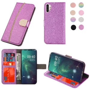 Glitter Diamond Card Wallet Phone Case For iPhone 11 12 13 14 15 16 Pro Max XR - Picture 1 of 13