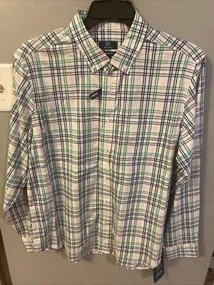 Camisa George L 42-44 Calce Clásico Manga Larga Rosa Verde Azul Abotonada Nueva con Etiquetas Foto 1 de 4