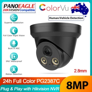 4K 8MP Hikvision Compatible ColorVu MIC Outdoor Dome IP Camera Security HD 2.8MM - Picture 1 of 17
