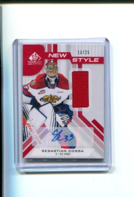 2021-22 CHL SP Game Used Edition New Style Red Sebastian Cossa Auto Jersey 13/25 - Image 1 of 2