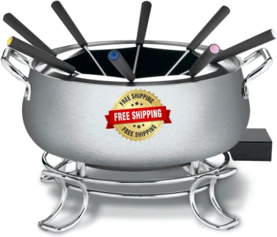 Olla De Acero Inoxidable Para Fondue Eléctrica Ideal Para Chocolate Queso Caldo Foto 1 de 4