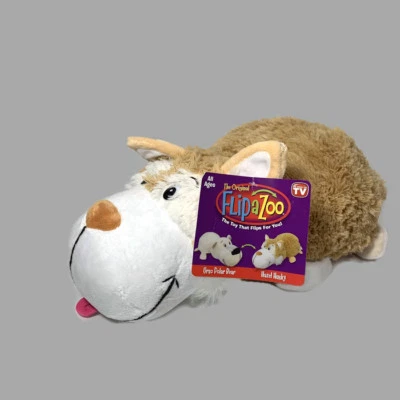 FlipaZoo 20 inch Polar Bear/Husky Flipping Plush 2-in-1 Stuffed Animal Toy_New - Image 1 of 4