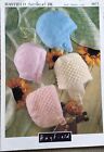 HAYFIELD KNITTING PATTERN 4671 FOR BABIES HATS IN DK ~ SMALL, MEDIUM & LARGE