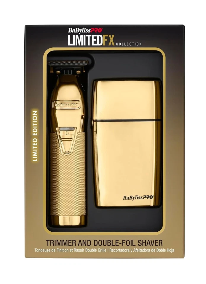 BaBylissPRO LimitedFX Trimmer & Double-Foil Shaver Gold Collection FXDUOFS2TG - Image 1 of 1