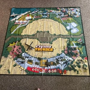 Vtg. 1992 MILTON BRADLEY MB FLYING THUNDER Helicopter Game w/ Game Mat and Parts - Picture 1 of 12