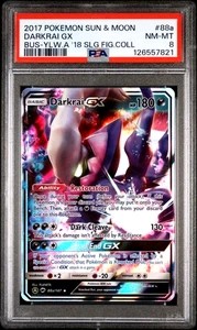 PSA 8 2017 POKEMON SUN & MOON BURNING SHADOWS 88a DARKRAI GX YELLOW A Shining FG - Picture 1 of 2