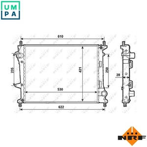 RADIATOR ENGINE COOLING 53987 FOR 182B4.000 186A6.000/A8.000/A9.000 1.9L 4cyl - Picture 1 of 9