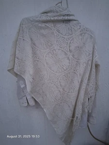 Mantón Borde Encaje Triángulo 45" Bufanda Mantón Boda Para Madre De Novia - Imagen 1 de 2