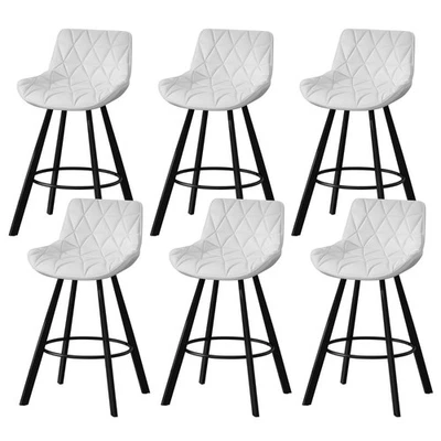26" Counter Height Bar Stools Set of 3/6,  PU  Bar Chairs with Back and Footrest - Image 1 of 3