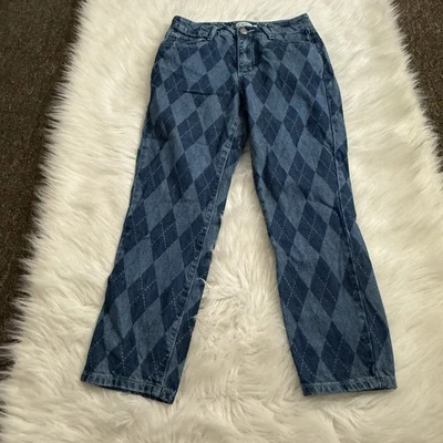 Pantalones para mujer Rue 21 elegantes estampados Argyle - azul talla 2 algodón  Foto 1 de 4