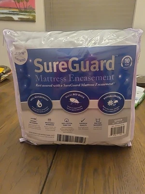 SureGuard Mattress Protector Case Encasement 13-16" Deep Queen OPENBAG 60x80 +13 - Image 1 of 4