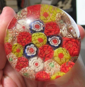 Vintage Art Glass Paperweight Unique Colorful Design - Picture 1 of 9