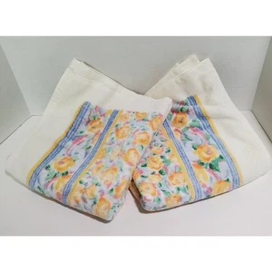 Juego de 2 toallas de baño vintage Croscill florales amarillo rosa 100 % algodón 45x25 - Imagen 1 de 16