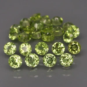 Round 4 mm.Ravishing Color&CLEAN! Natural Green Peridot Pakistan 25Pcs/7.46Ct. - Picture 1 of 6