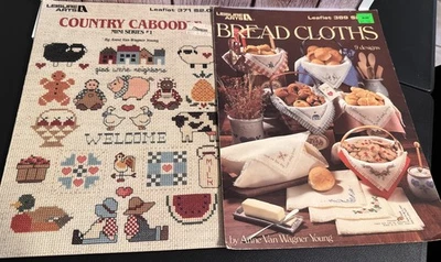 2 Bread Cloth, Country Caboodle Cross Stitch Pattern Leaflets Anne Van W Young - Image 1 of 4