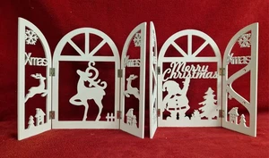 2 Dekofenster, H 30cm, B 39cm, aufgeklappt, Holz, Weihnachten. Siehe Fotos.  - Bild 1 von 7