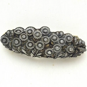 Japanese Kimono Accessories Silver Stamp, Hiroharu's White Chrysanthemum Obidome - Picture 1 of 8
