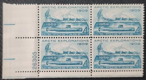 US Scott 1128 - Arctic Exploration - MNH - 1959 Issue - Plate Block of 4 - Picture 1 of 1