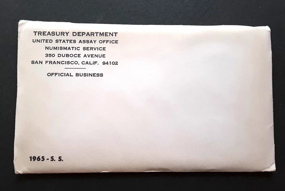 1965 Special Mint Set Sealed Unopened Envelope with Silver Kennedy Coin - Image 1 of 1