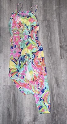 Mono Lilly Pulitzer Niñas Brillante Estampado Tropical Pequeño 6-7 Foto 1 de 2