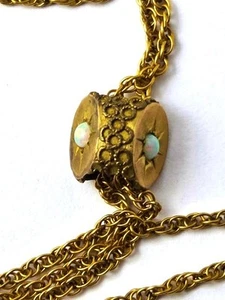 Vintage Ladies Pendant Watch Chain with Slide, 1900's - Picture 1 of 4