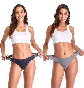 Graue Damen-Tanga-Unterwäsche 5er-Pack | Größe Small nahtlose unsichtbare Höschen - Bild 1 von 6