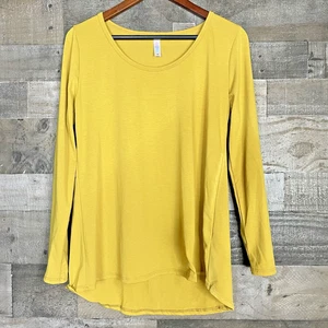LuLaRoe Long Sleeve Tunic Pullover Top Womens Size M Solid Mustard Stretch - Picture 1 of 4