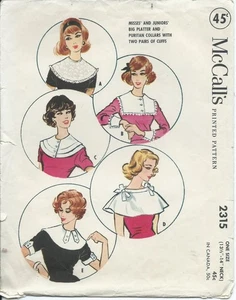 M 2315 sewing pattern 50's Puritan and Platter COLLARS + CUFFS sew size 14" neck - Picture 1 of 1