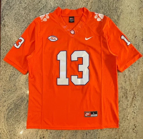 Orange Men's Nike Clemson Tigers Hunter Renfrow 13 Football Jersey Size: L Large Cover