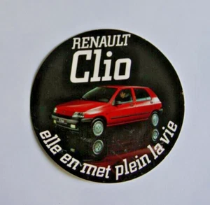 Renault Clio STICKER 1990's Vintage Car French Language France Red RARE Original - Picture 1 of 2
