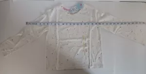 Cat And Jack Girls Size S 6/7 Long Sleeve Shirt Cream Stars NEW - Picture 1 of 3