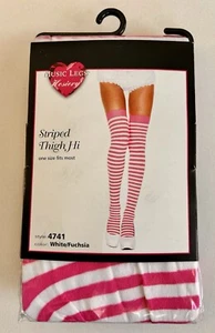 Thigh Hi Pink Striped OS  *SEALED* - Picture 1 of 7