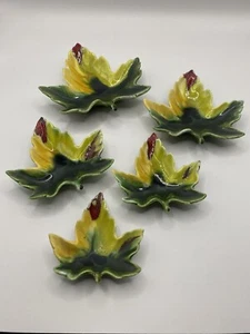 Set Of 5 Vintage Ceramic Nesting Maple Leaves Marked O. Emerson 4.5”-2.5” Fall!! - Picture 1 of 4