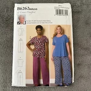 Butterick Pattern 6262 Sz 3-16 Misses Loungewear Shirt Top Wide Leg Pants - Picture 1 of 9
